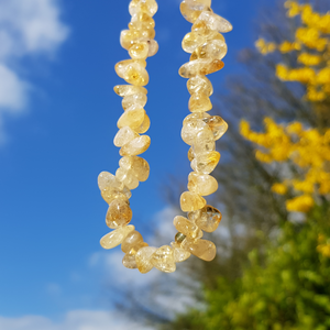 LIMITED EDITION: Rounded Citrine Chip Necklace 18"/45cm - Callibeau Jewellery