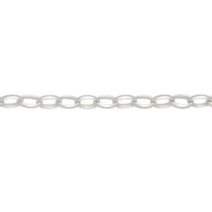Silver, half oval belcher chain, 18"/45cm, gauge 2.72mm, 4.53g - Callibeau Jewellery