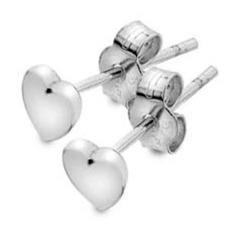 Silver small puffed heart earrings - Callibeau Jewellery
