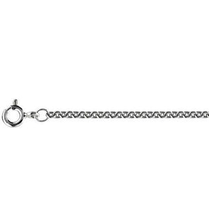 Silver, close tight trace chain, 18"/45cm with adjuster at 16", gauge 1.93mm, 3.74g - Callibeau Jewellery