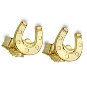 9ct yellow gold horseshoe stud earrings - Callibeau Jewellery