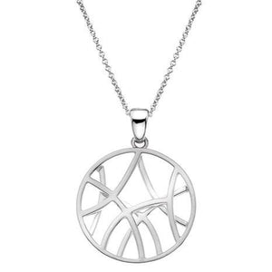 Silver circle pendant on 45cm silver chain - 12.05g - Callibeau Jewellery