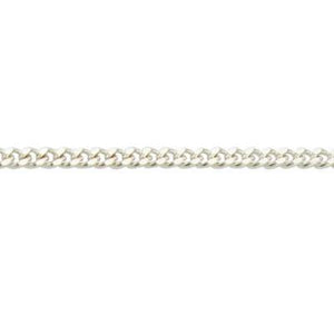 Silver, filed curb chain, 18"/45cm, gauge 2.45mm, 7.3g - Callibeau Jewellery