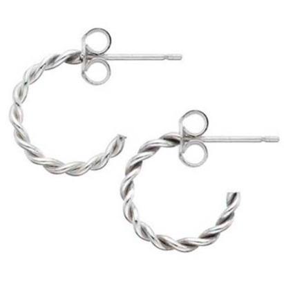 Silver, twisted hoop earrings 10mm - Callibeau Jewellery
