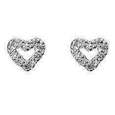 Silver designer heart & cubic zirconia earrings - Callibeau Jewellery