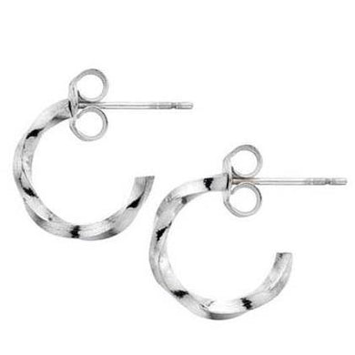 Silver twisted square hoop earrings 10mm - Callibeau Jewellery