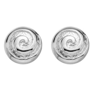 Silver round swirl stud earrings - Callibeau Jewellery