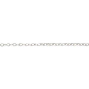 Silver, trace chain, 18"/45cm with adjuster at 16", gauge 1.27mm, 0.8g - Callibeau Jewellery