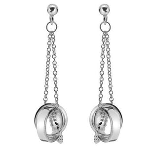 Silver entwined circle drop earrings - Callibeau Jewellery