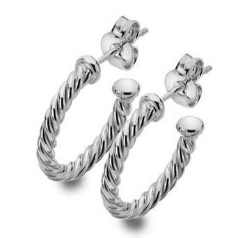 Silver, Heritage Collection, twisted, medium hoop earrings - Callibeau Jewellery