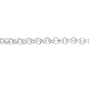 Silver, round belcher chain, 18"/45cm, gauge 4.08mm, 13.77g - Callibeau Jewellery