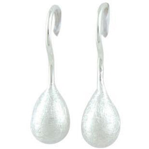 Silver drop dome matt finish earrings - Callibeau Jewellery