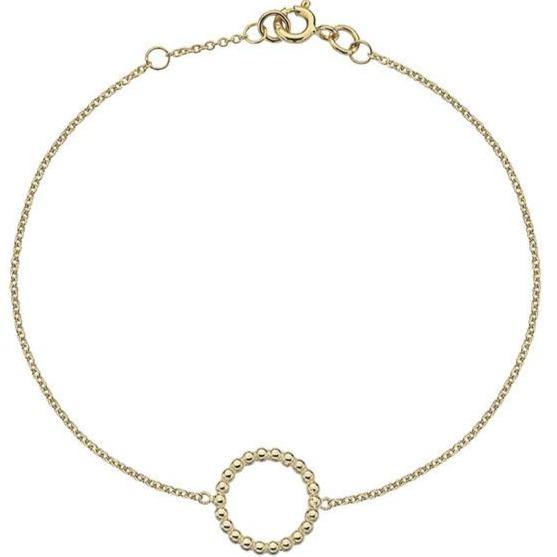 9ct yellow gold, 22 bead, circle station bracelet - 19cm - Callibeau Jewellery