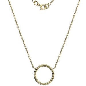 9ct yellow gold, 22 bead circle station 18" necklace - Callibeau Jewellery