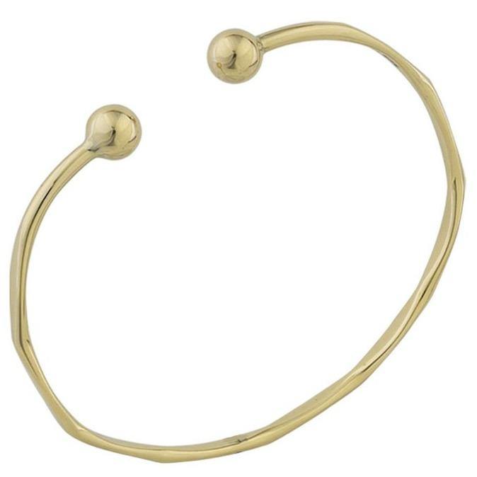 9ct yellow gold facet torque bangle - Callibeau Jewellery