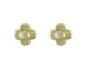 9ct yellow gold, cute quarterfoil stud earrings - Callibeau Jewellery