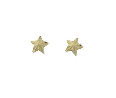 9ct yellow gold, diamond cut star earrings - Callibeau Jewellery
