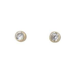 9ct yellow gold, cubic zirconia stud earrings - Callibeau Jewellery