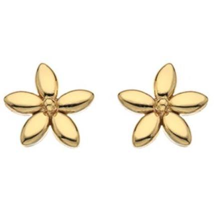 9ct yellow gold flower stud earrings - Callibeau Jewellery