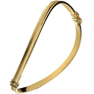 9ct yellow gold concave channel bangle - Callibeau Jewellery