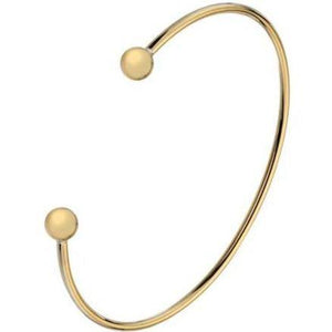9ct yellow gold torque bangle 2.0mm wire with 6mm bead - Callibeau Jewellery