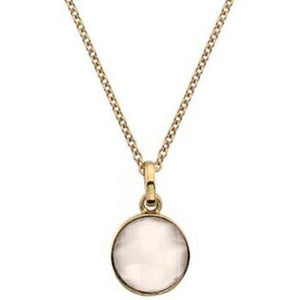 9ct yellow gold twist 18"/45cm moonstone pendant necklace - Callibeau Jewellery