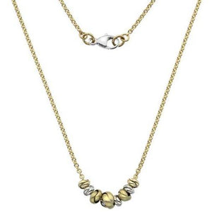 9ct yellow & white gold love knot 18"/45cm necklace - Callibeau Jewellery