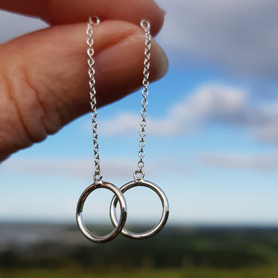 Silver, Heritage Collection, trace circle earrings - Callibeau Jewellery