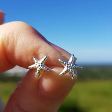 Load image into Gallery viewer, Child&#39;s, silver starfish studs - 7mm x 7mm - Callibeau Jewellery
