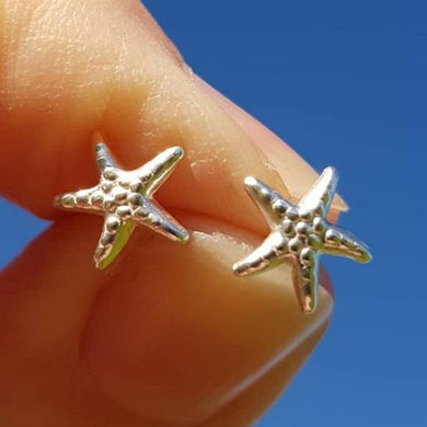 Child's, silver starfish studs - 7mm x 7mm - Callibeau Jewellery