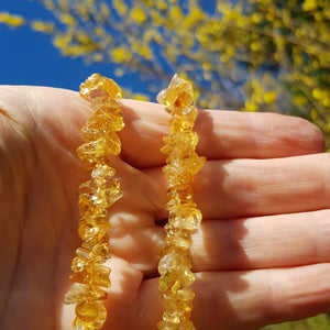 LIMITED EDITION: Citrine chip necklace, 18"/45cm - Callibeau Jewellery