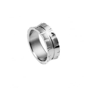 Inspirit stainless steel ring, 8mm wide - Callibeau Jewellery