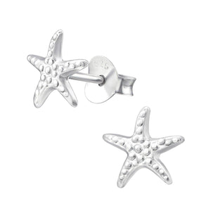 Child's, silver starfish studs - 7mm x 7mm - Callibeau Jewellery
