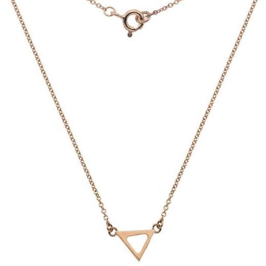 9ct rose gold, triangle station necklace, 18
