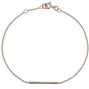 9ct rose gold, plain round bar bracelet, 7.5"/19cm - Callibeau Jewellery