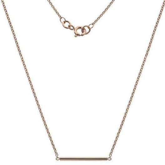 9ct rose gold necklace with plain round bar 18