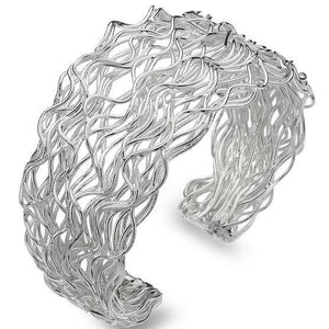 Silver designer twisted bangle - Callibeau Jewellery