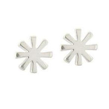 Load image into Gallery viewer, Silver designer snowflake stud earrings - Callibeau Jewellery
