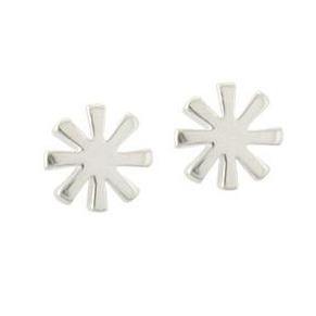 Silver designer snowflake stud earrings - Callibeau Jewellery