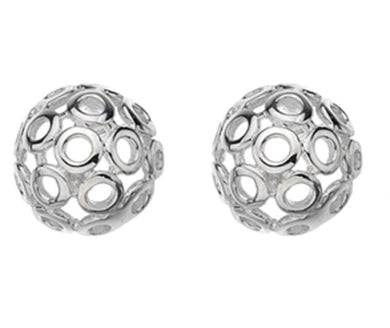 Silver, small circle, domed stud earrings - Callibeau Jewellery
