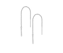 Load image into Gallery viewer, Silver, threadable earrings with bar - Callibeau Jewellery
