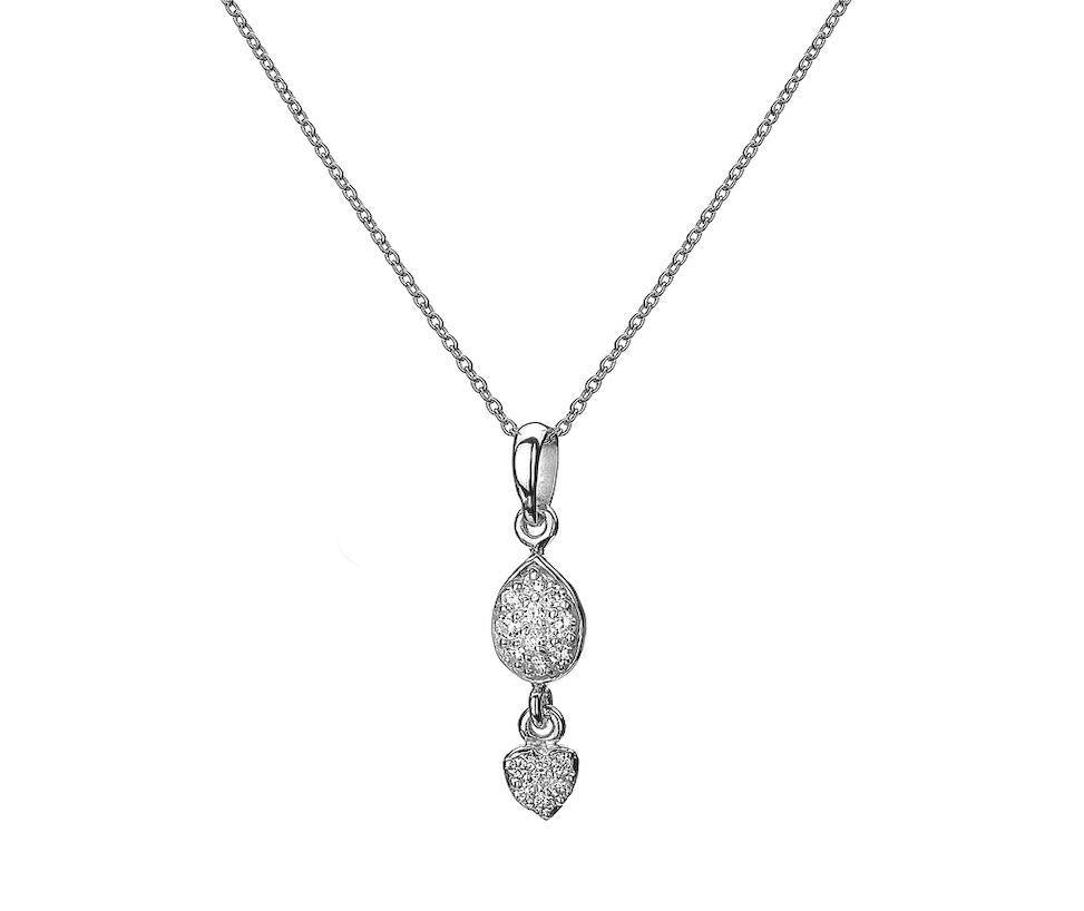 Silver drop pendant on 45cm silver chain - 3.01g - Callibeau Jewellery