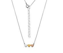 Load image into Gallery viewer, Silver, yellow &amp; rose gold plate heart pendant on 18&quot; chain, adjuster @ 16&quot; - Callibeau Jewellery
