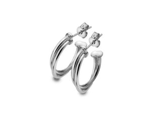 Silver, Heritage Collection, plain double hoop earrings - Callibeau Jewellery