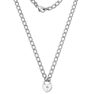 Silver Heritage Collection small padlock 18"/45cm necklace - 8.37g - Callibeau Jewellery