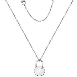 Silver Heritage Collection 18"/45cm trace chain with small round padlock - 4.75g - Callibeau Jewellery