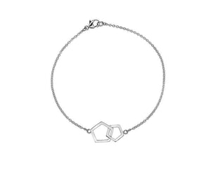 Silver, Quintette Collection, double pentagon station bracelet - Callibeau Jewellery