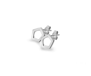 Silver, Quintette Collection, stud earrings - Callibeau Jewellery
