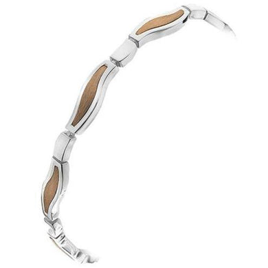Silver and rose gold plated Roma Collection wave bracelet - Callibeau Jewellery