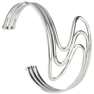 Silver wave torque bangle - Callibeau Jewellery